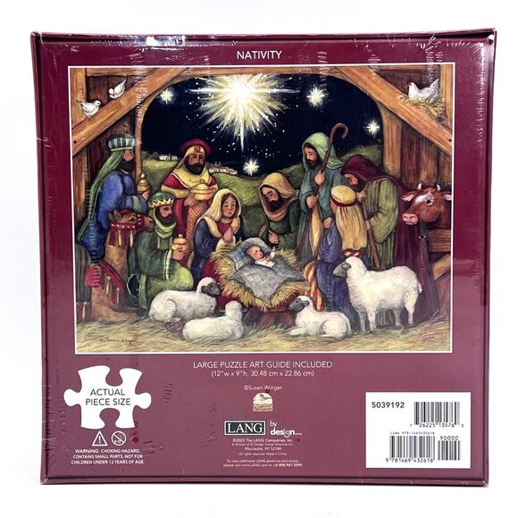 Lang 500 Piece Jigsaw Puzzle Nativity Scene The Lord Is My Sheperd Susan Winget - Picture 5 of 10